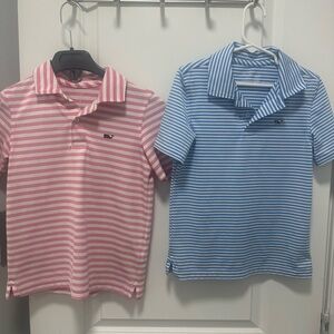 Vineyard Vines Pink and Blue Striped Kids Polo Set